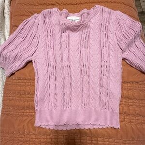 Pink Cable Knit Sweater
